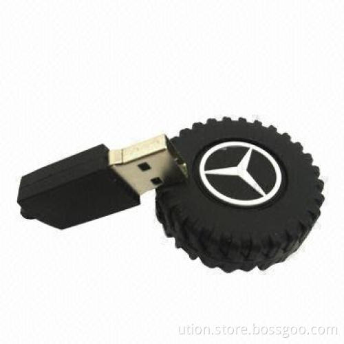 Functional USB Flash Drive for Benz, Support 1 to 32GB Capacity, Rubber Material, Free Logo and Gift